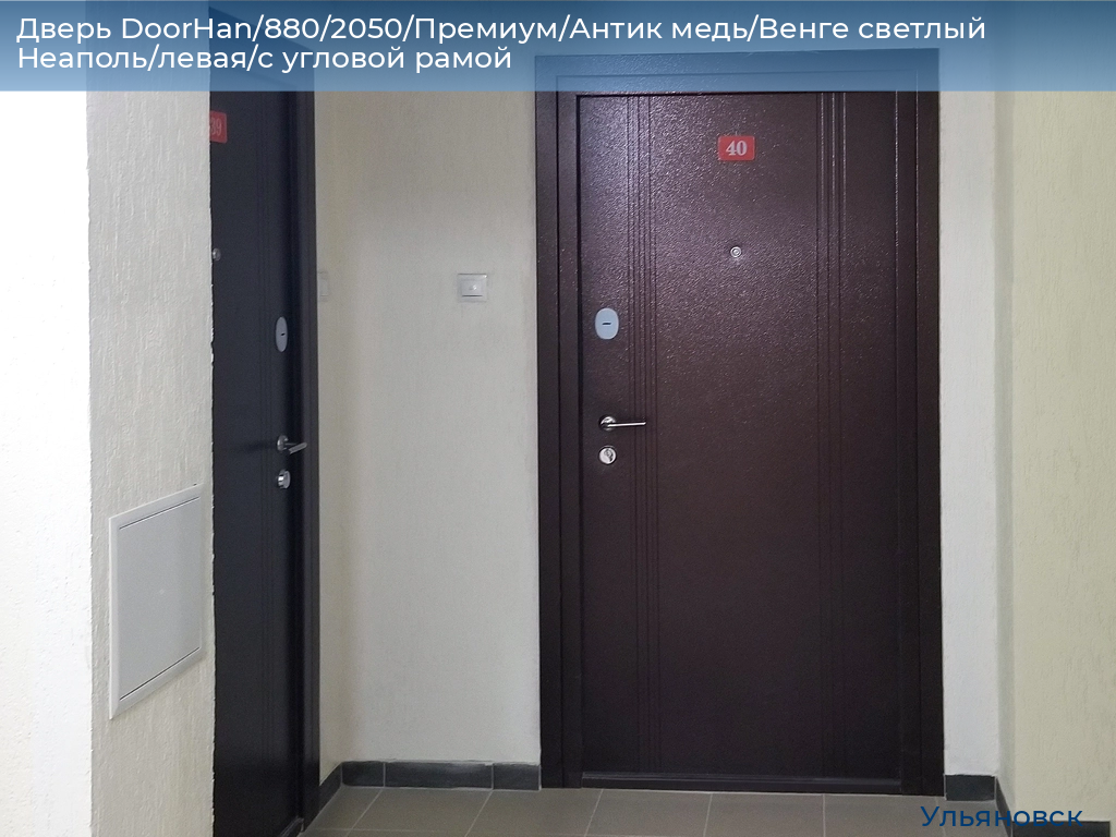 Дверь DoorHan/880/2050/Премиум/Антик медь/Венге светлый Неаполь/левая/с угловой рамой, ulyanovsk.doorhan.ru